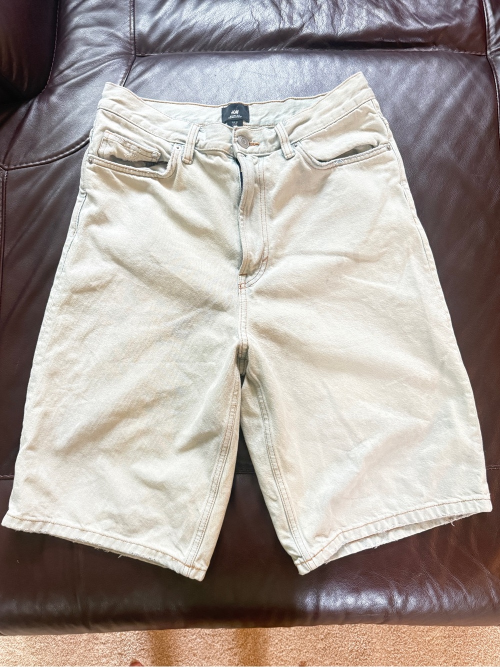 H&M Beige Denim Jean Shorts for Men